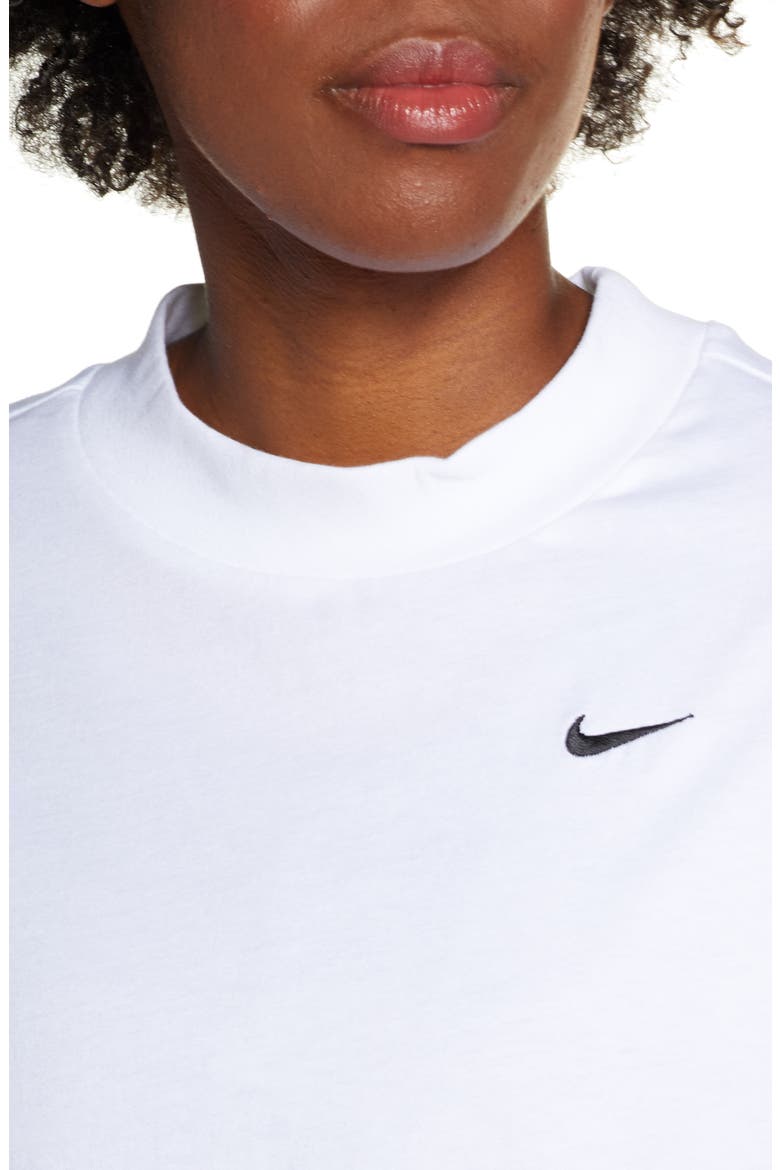 Essential Mock Neck Long Sleeve Tee, Alternate, color, WHITE/ BLACK