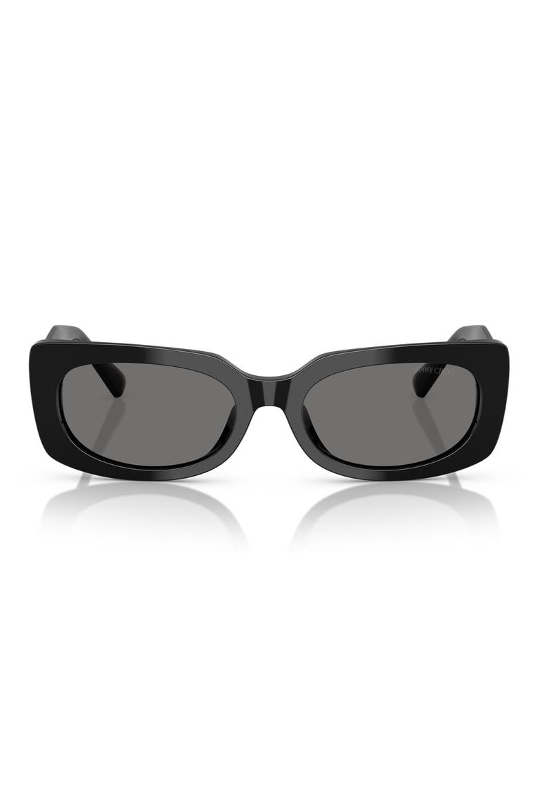 54mm Polarized Pillow Sunglasses, Main, color, BLACK / POLAR DARK GREY