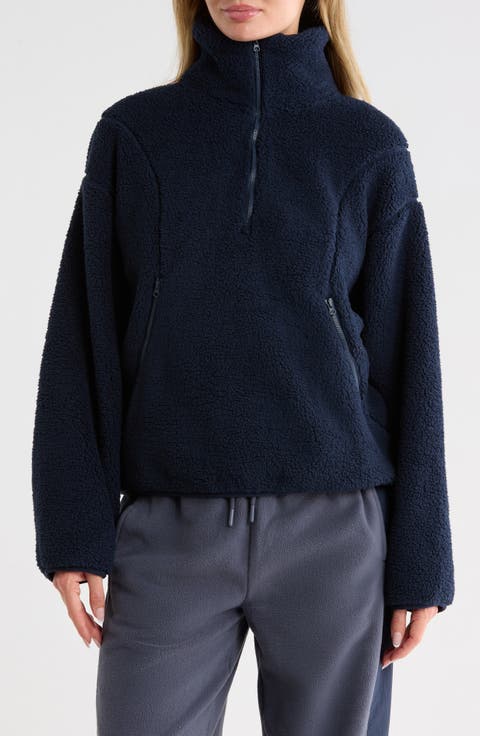 Faux Shearling Half Zip Pullover