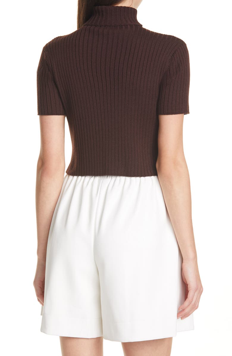 STAUD Lilou Crop Wool Blend Turtleneck Top, Alternate, color,