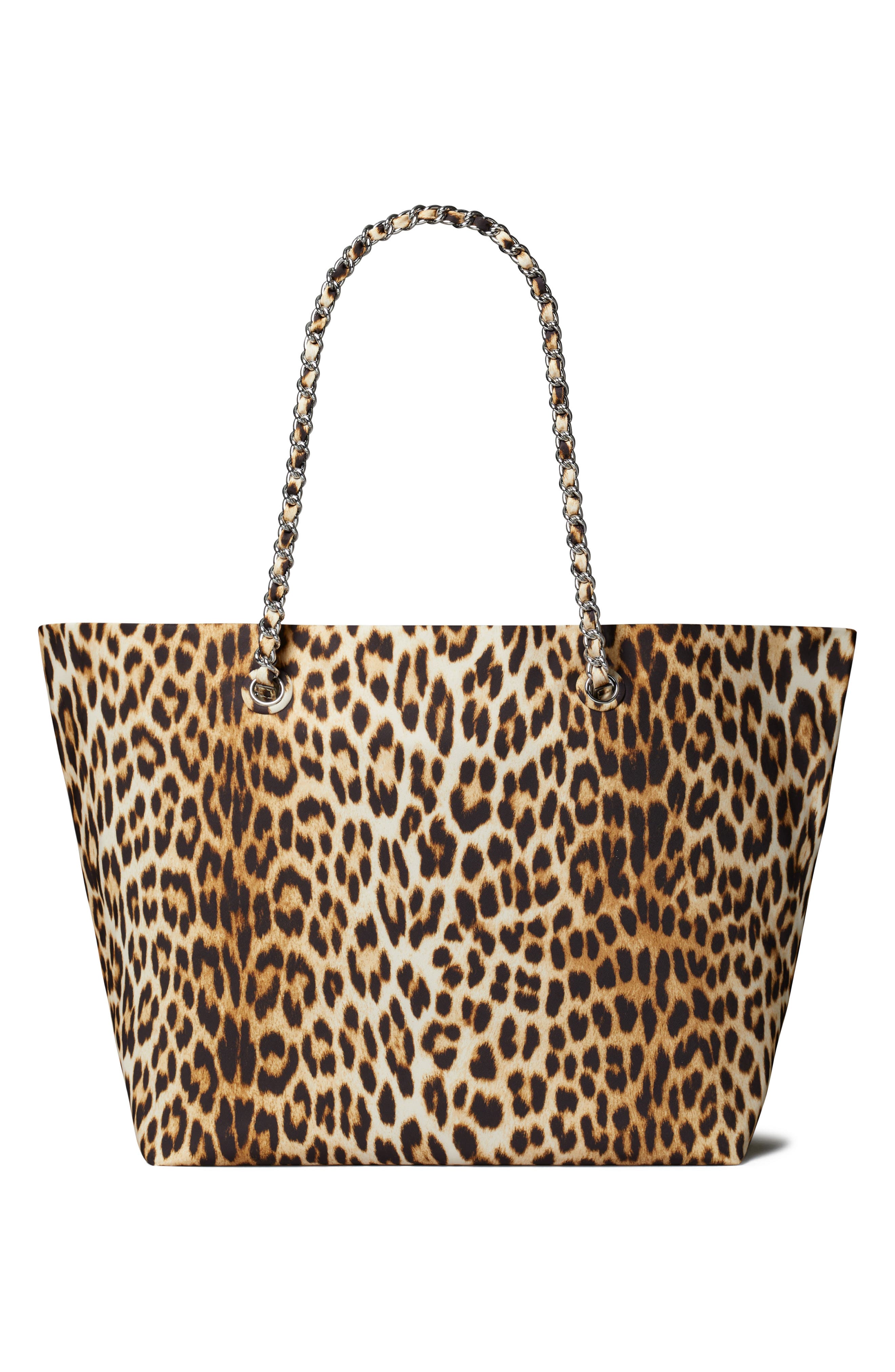 Tory Burch Ella Leopard Print Tote, Alternate, color, 