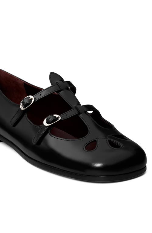 Tory Burch Leather Ballerinas With Cut-out Design And Glossy Finish In Black