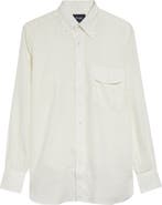 Drake's Curved Flap Linen Button-Down Shirt