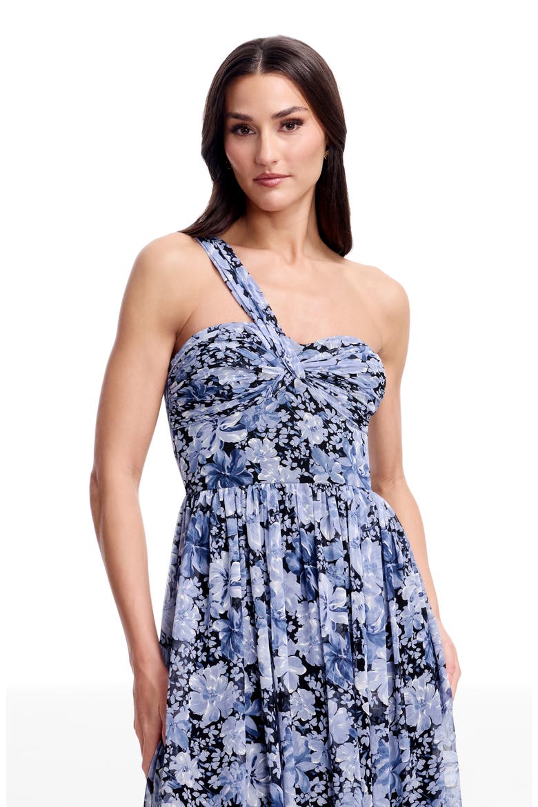 Idalia Metallic Floral One-Shoulder Gown, Alternate, color, NAVY MULTI