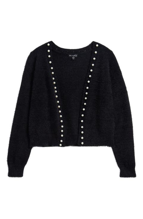 Kids' Imitation Pearl Cardigan