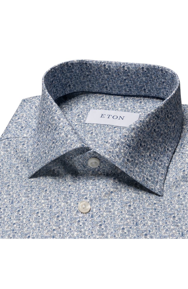Eton Slim Fit Floral Cotton Dress Shirt, Alternate, color, 