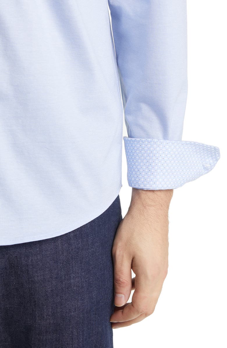 Johnston & Murphy XC Flex Birdseye Cotton Button-Up Shirt, Alternate, color, 
