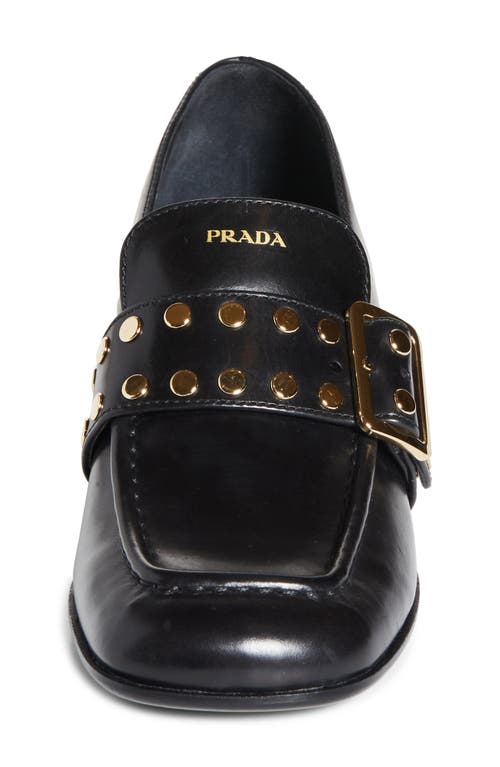 Prada Modellerie Stud Loafer Pump In Nero