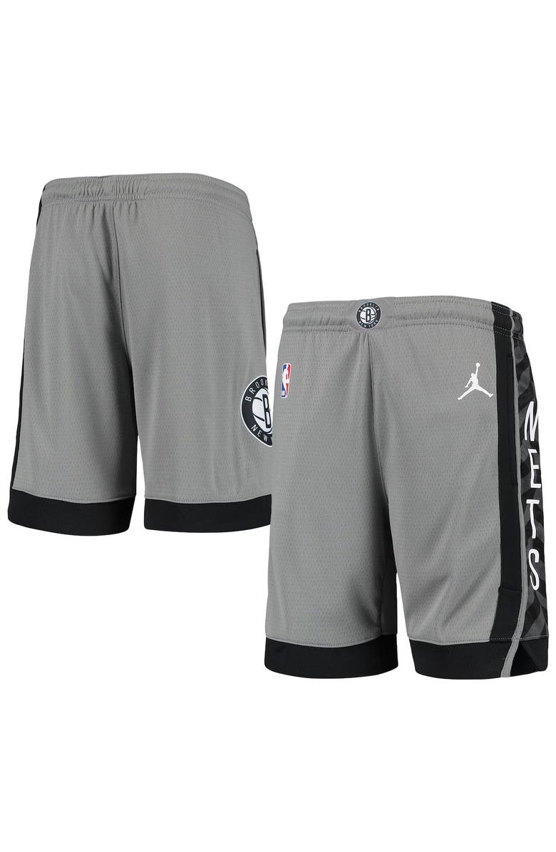 Jordan Brand Youth Jordan Brand Gray Brooklyn Nets 2019/20 Swingman Performance Shorts - Statement Edition, Main, color, 