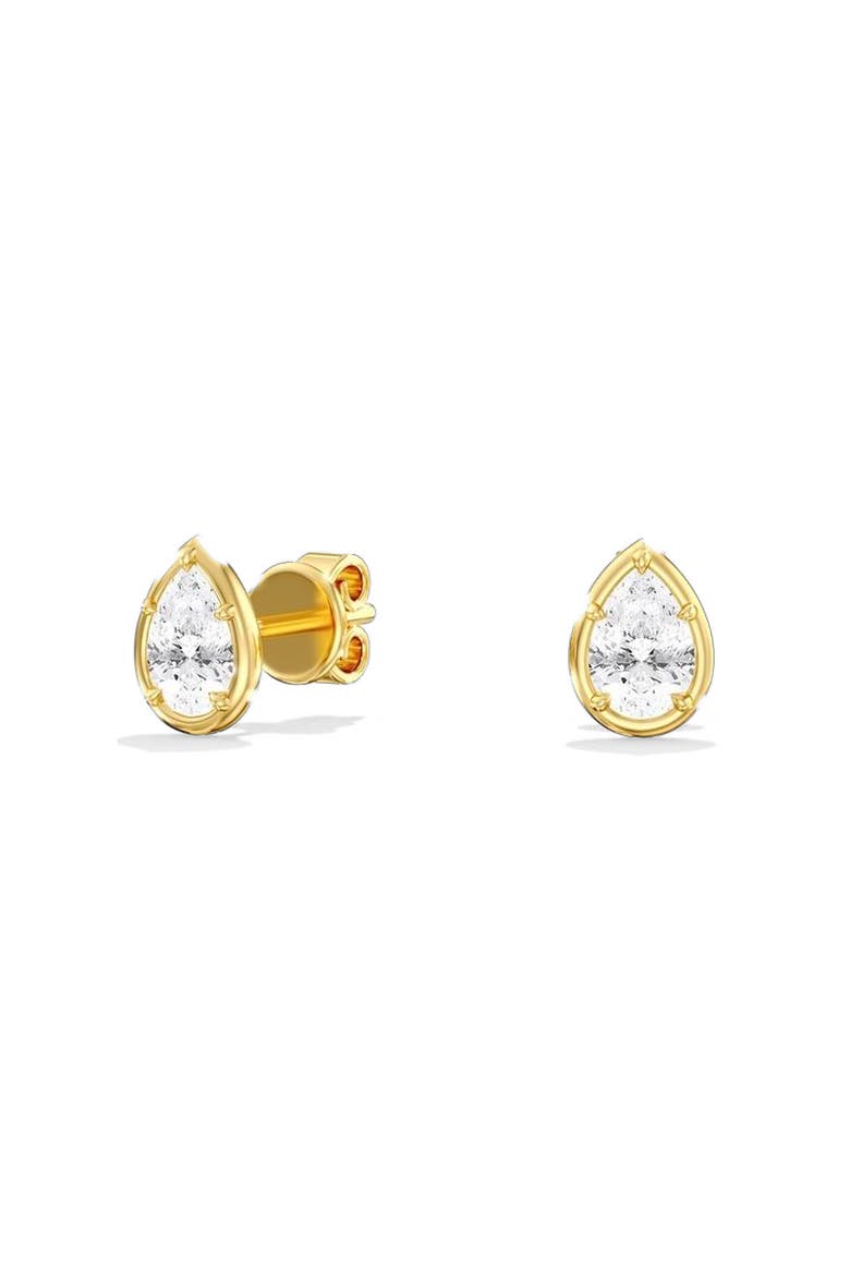 Gold Frame Pear Lab Diamond Studs in 14K Gold, Main, color, Yellow Gold