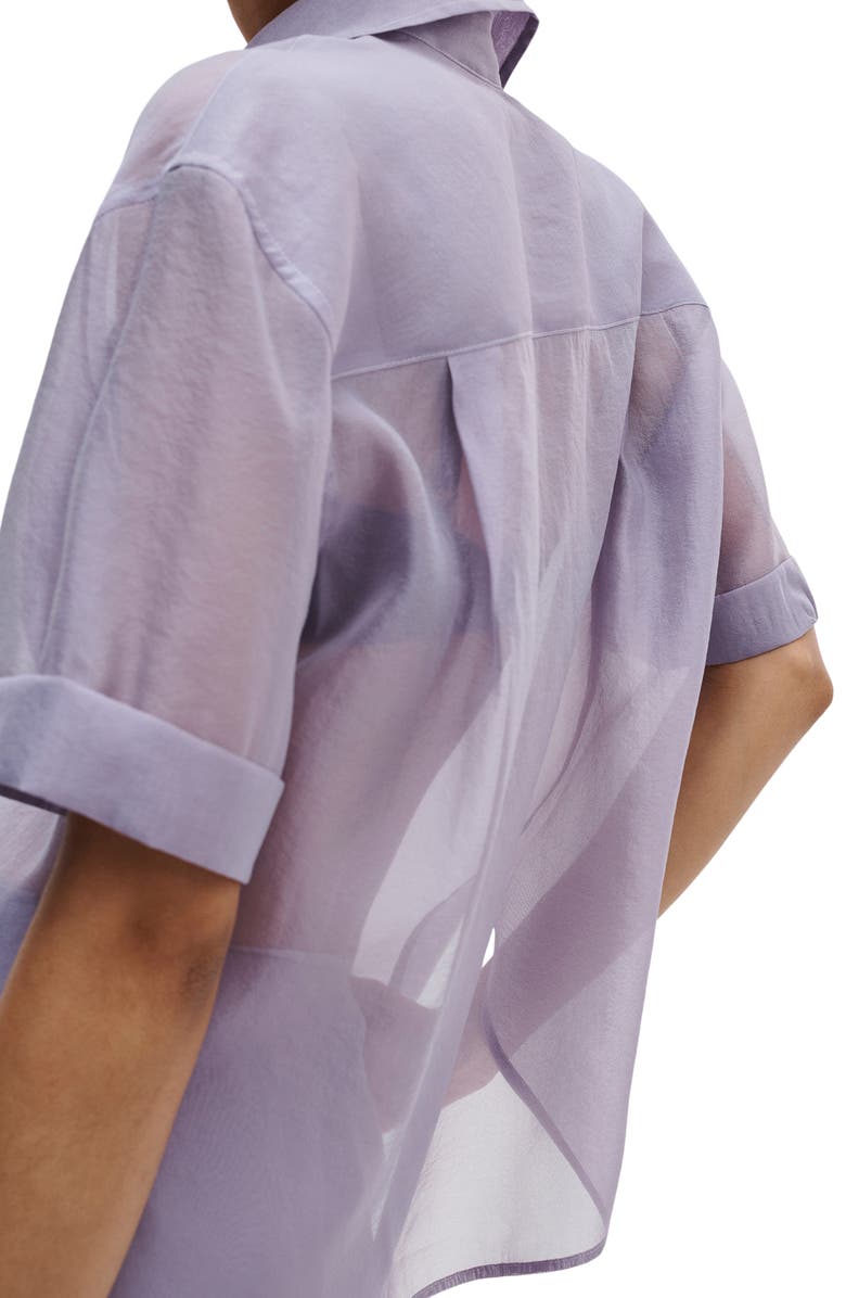 rag & bone Connie Organza Button-Up Shirt, Alternate, color, Lilac