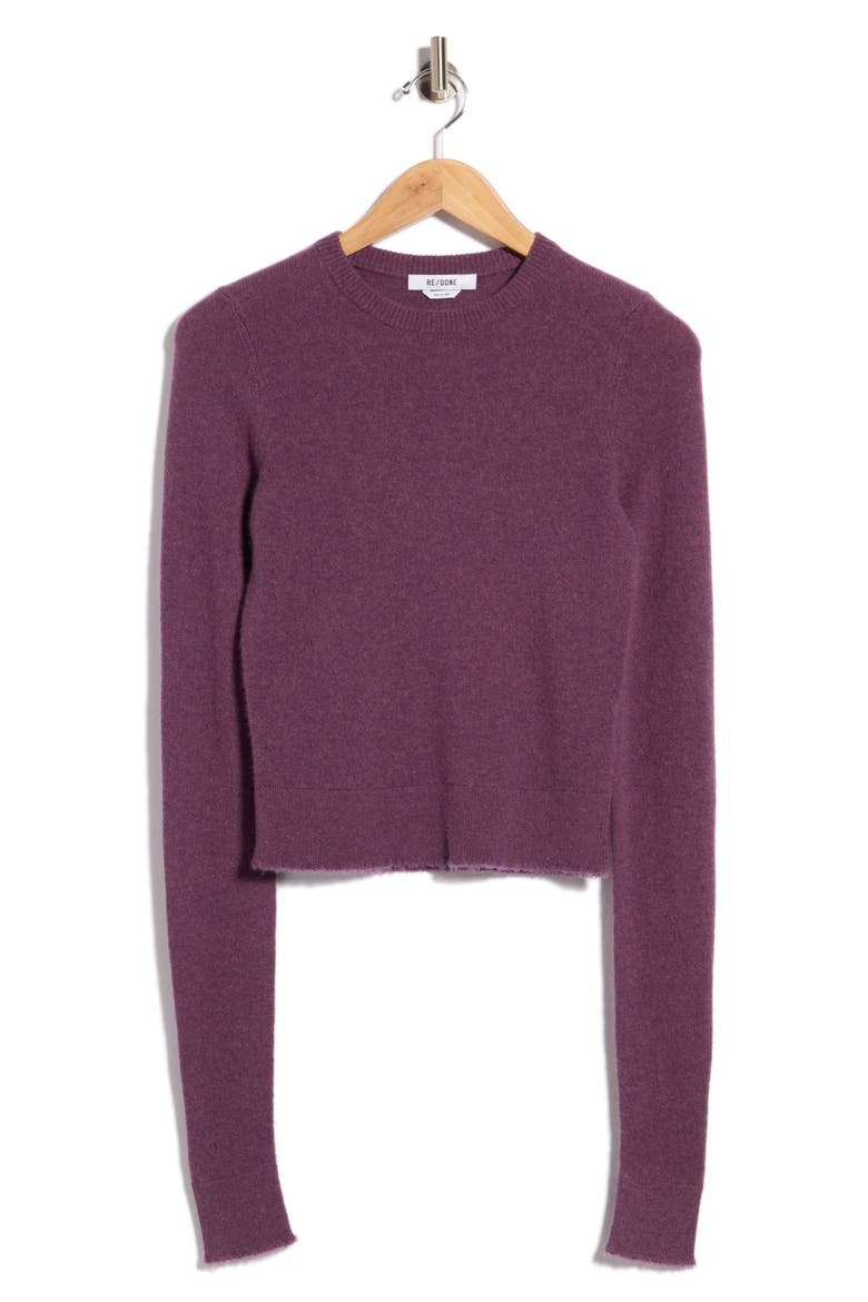 Cashmere Crewneck Sweater, Alternate, color, RAISIN