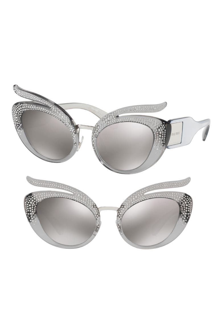 53mm Modified Cat Eye Sunglasses, Main, color, LITE GREYDNU
