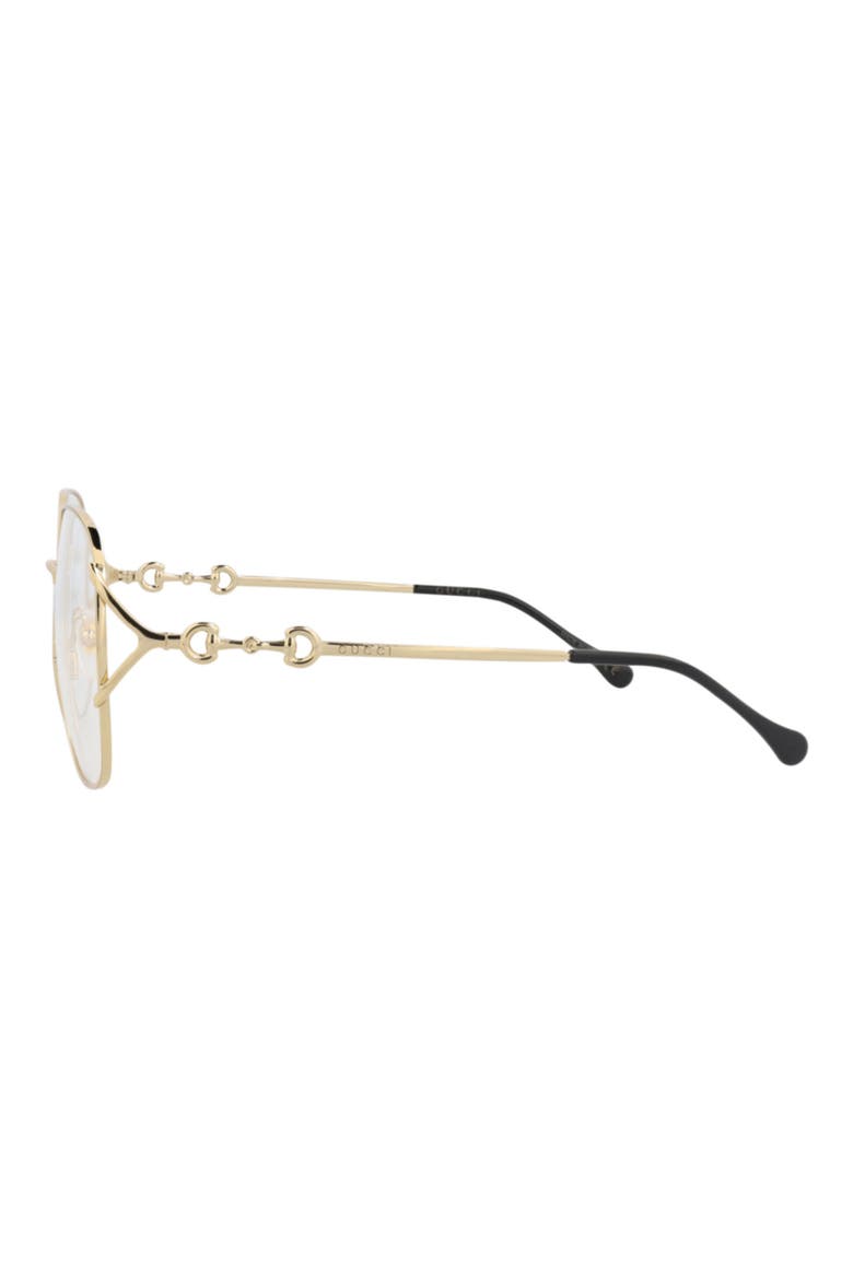 58mm Square Optical Glasses, Alternate, color, GOLD GOLD TRANSPARENT