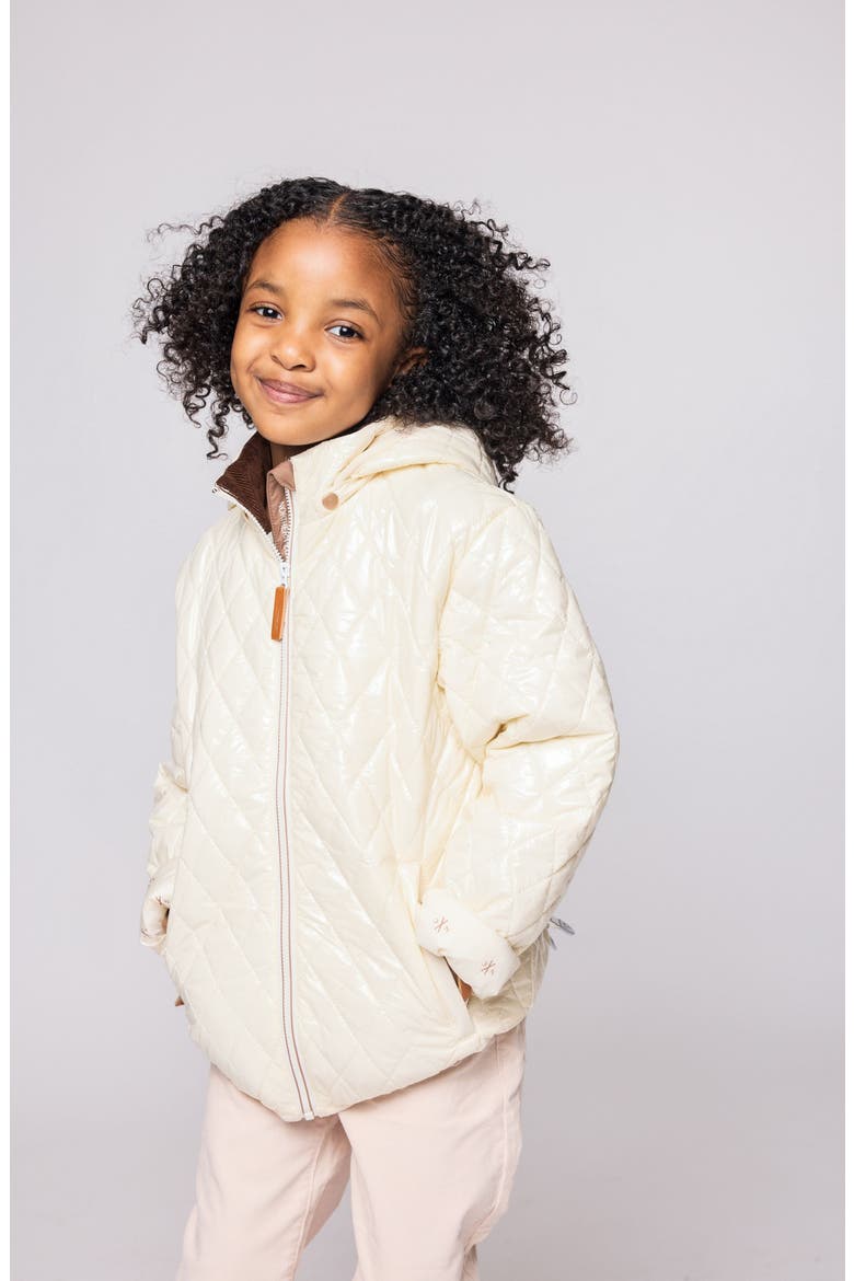 Girls Shiny Quilted Puffer Jacket, Alternate, color, Shiny Winter White