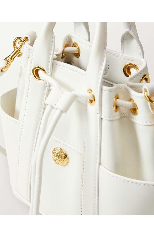 Veronica Beard Mini Goody Leather Bucket Bag In Off White