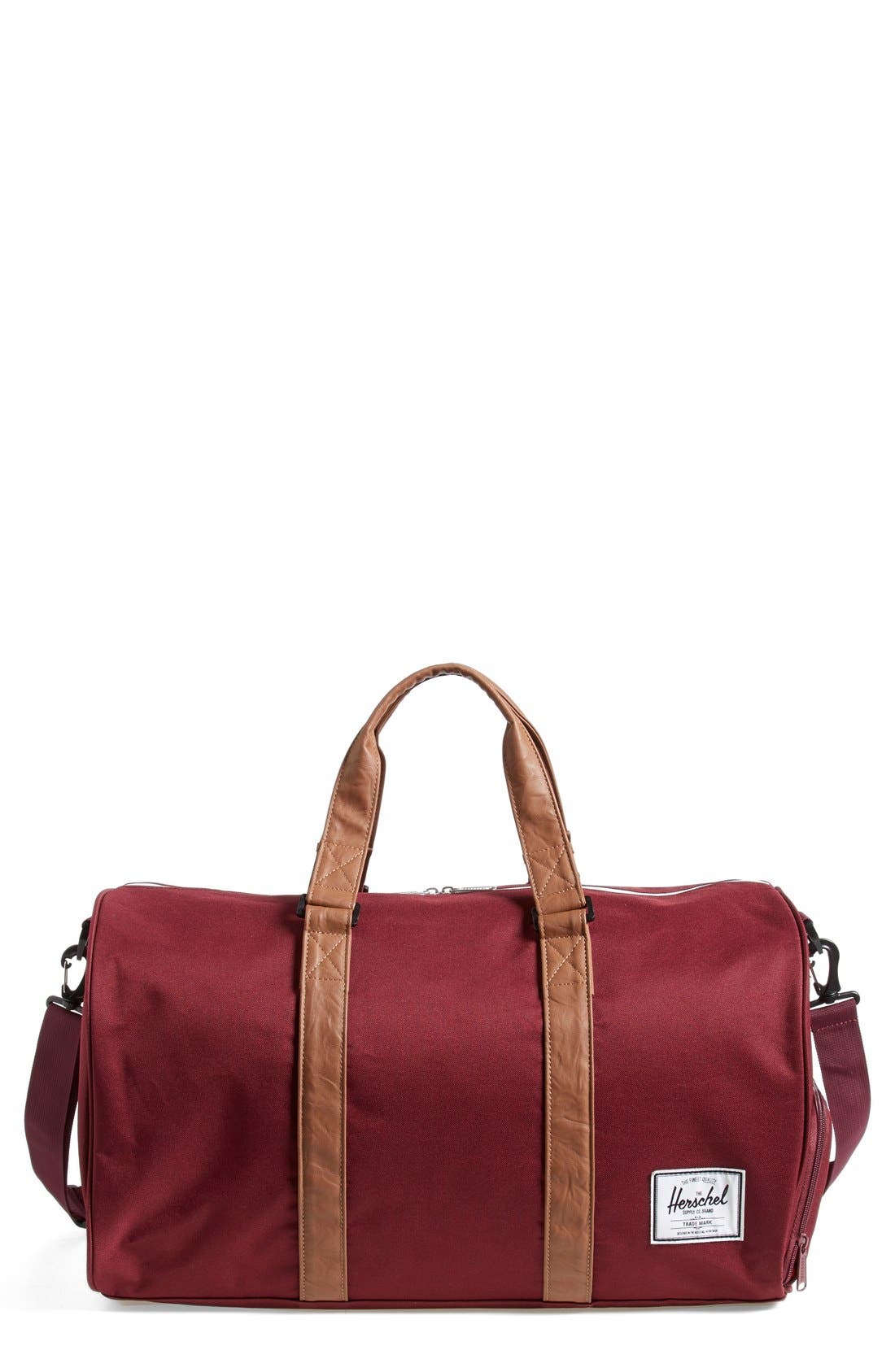 'Novel' Duffel Bag, Main, color, WINDSOR WINE