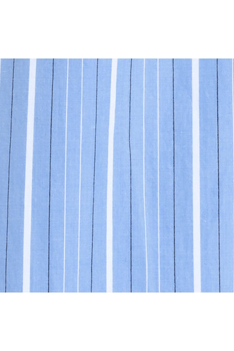 Striped Short-sleeved Cotton Shirt Dress, Alternate, color, BLUE / STRIPED