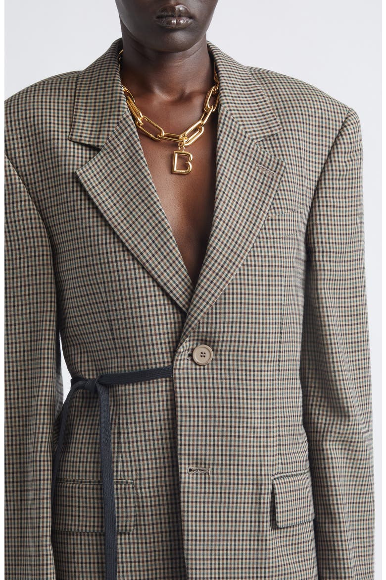 'B' Link Pendant Collar Necklace, Alternate, color, ARCHIVE SHINY GOLD
