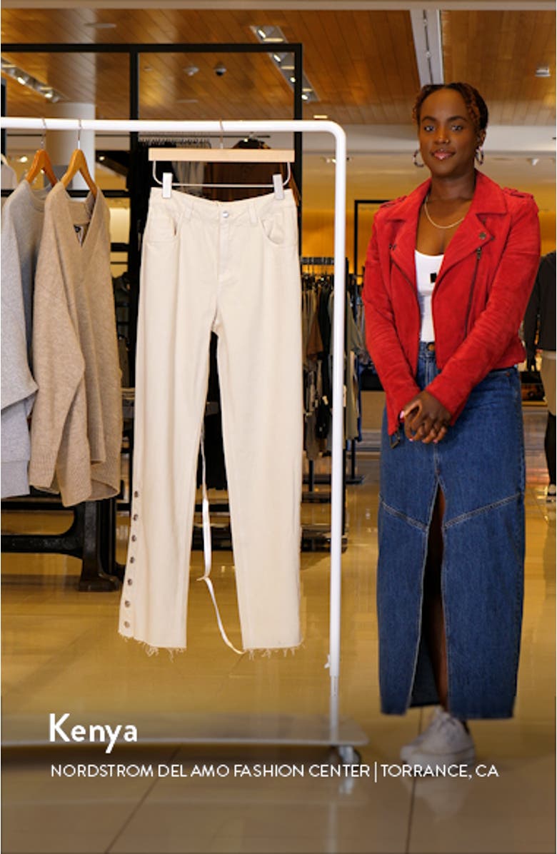 Side Button Detail High Waist Jeans, sales video thumbnail