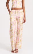 Miss Circle Laureen Floral Linen Straight Pants