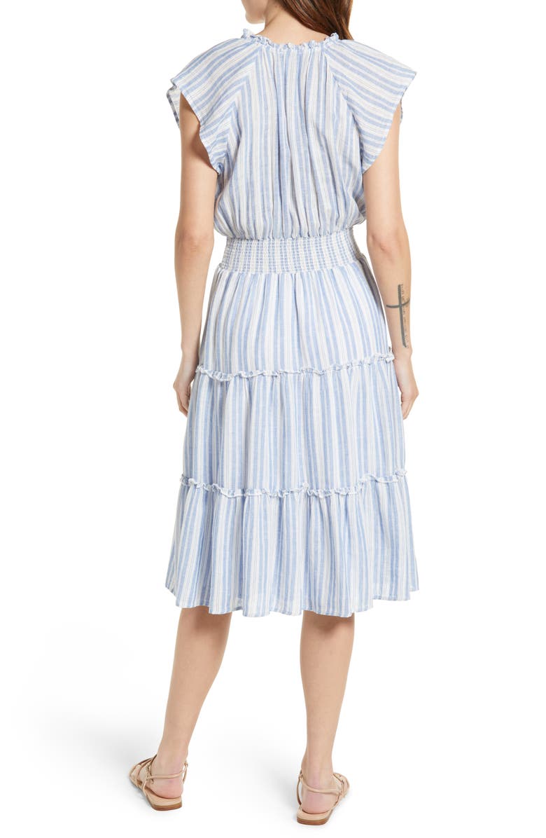 Rails Amellia Stripe Linen Blend Midi Dress, Alternate, color, 
