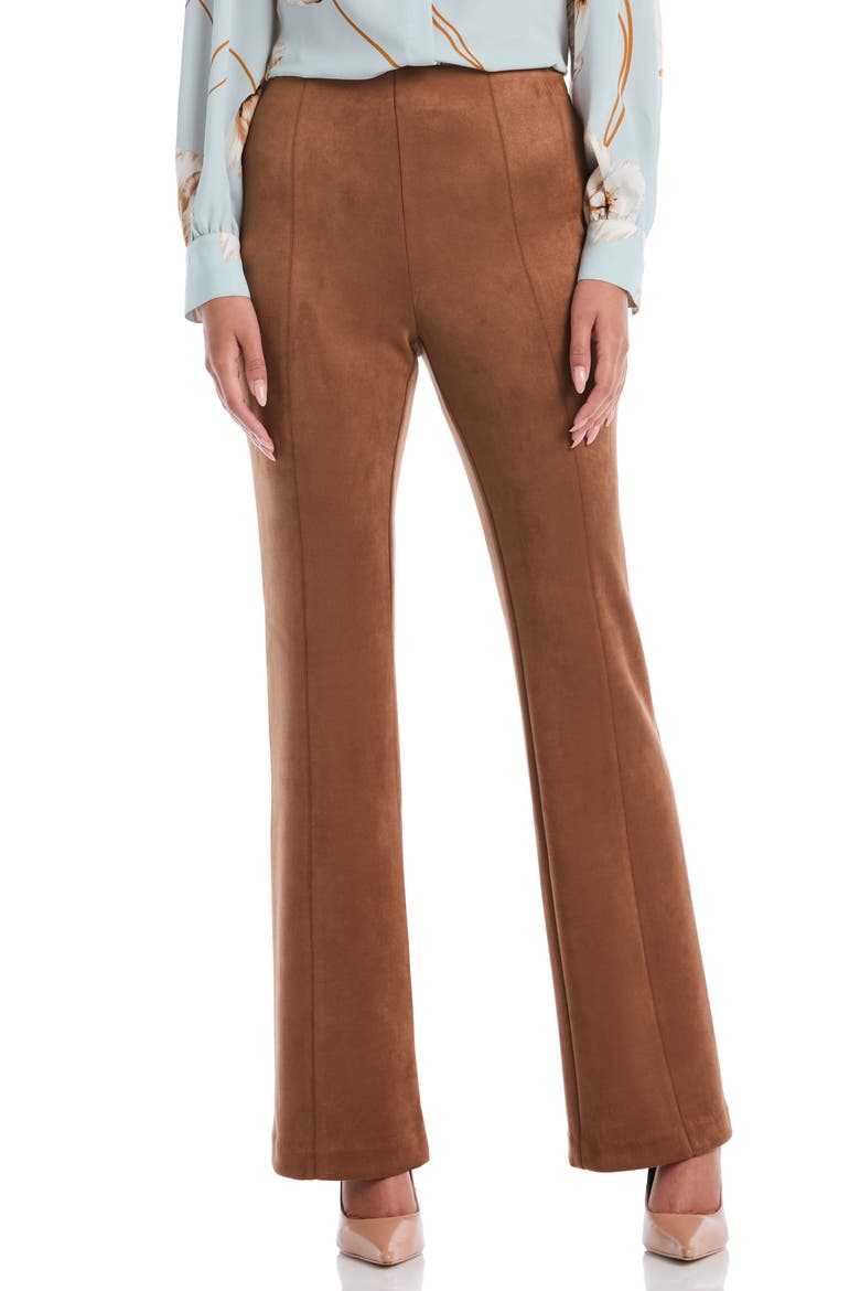 Faux Suede Bootcut Pants, Main, color, RUBBER