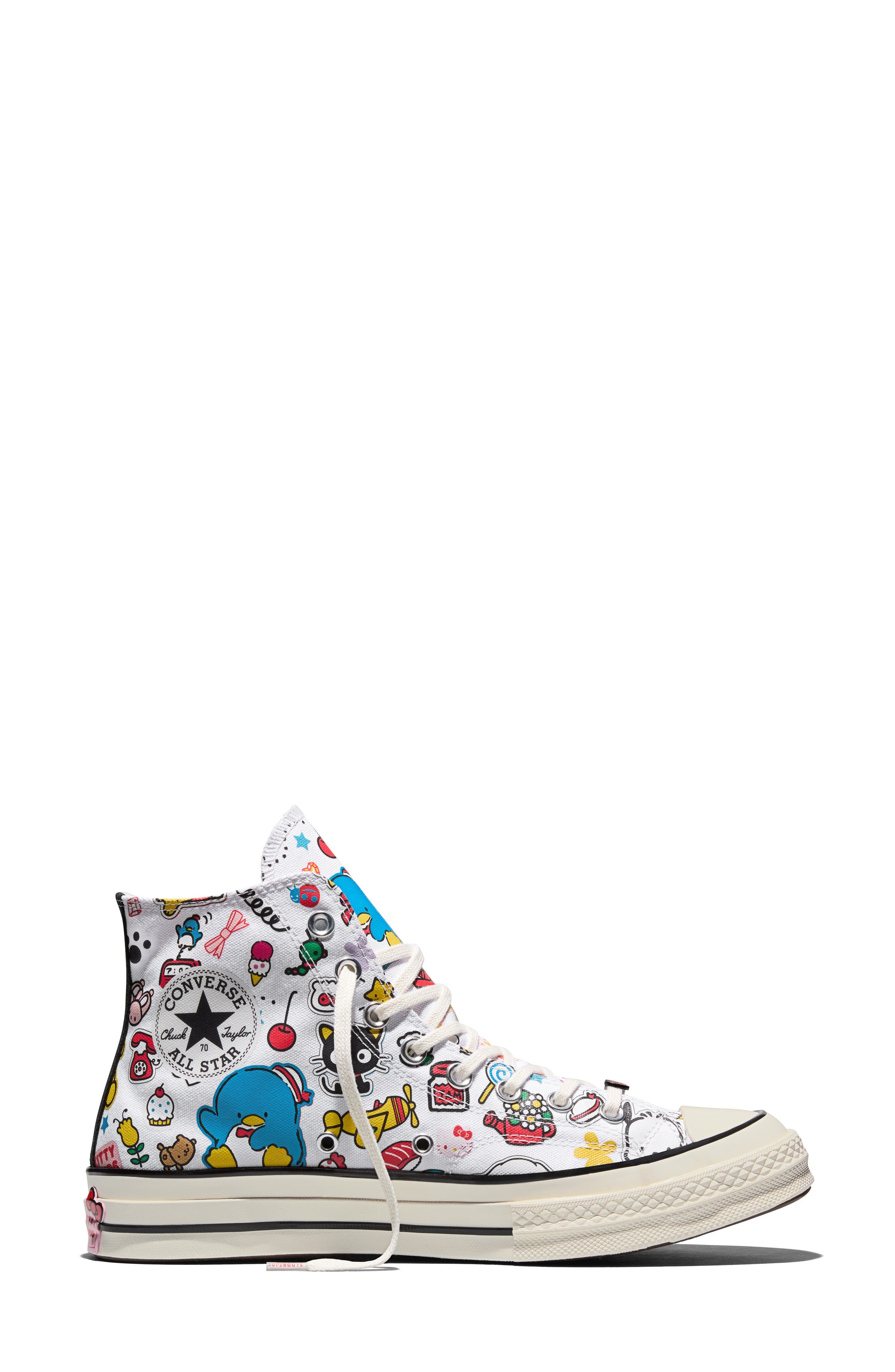 Converse Chuck Taylor<sup>®</sup> All Star<sup>®</sup> 70 High Top Sneaker, Main, color, White/ Pink/ Green