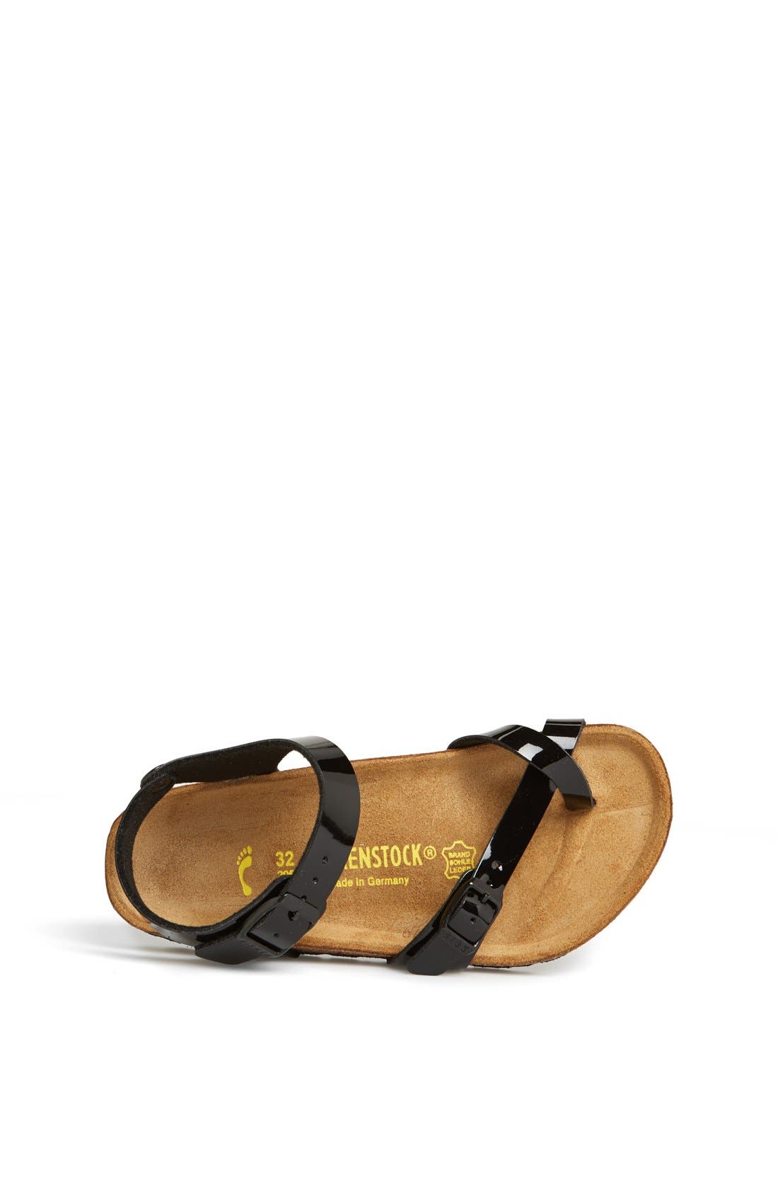 'Taormina' Patent Sandal, Alternate, color, BLACK