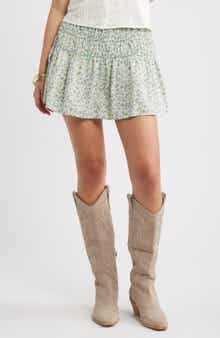 Drop Waist Flare Cotton Skort