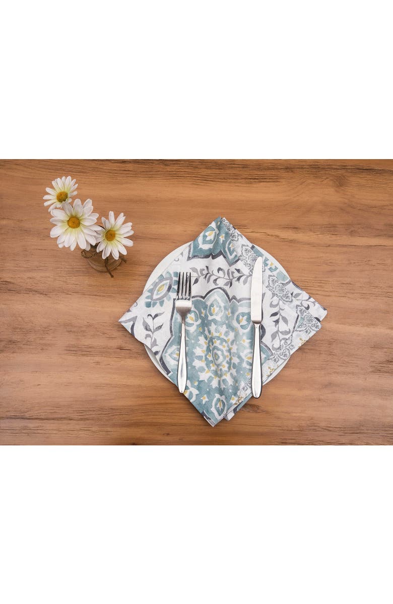 C&F Home Harlan Cotton Napkin Machine Washable Set of 6, Alternate, color, Blue