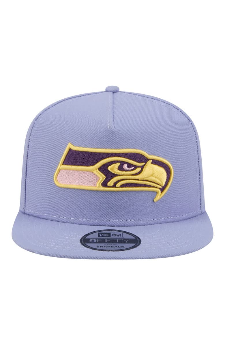 New Era Men's New Era Lavender Seattle Seahawks Bloom A-Frame 9FIFTY Snapback Hat, Alternate, color, Lavender