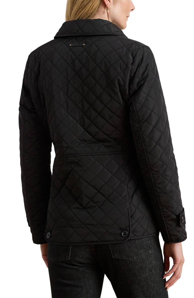 Lauren Ralph Lauren Crested Quilted Jacket, Alternate, color, Black