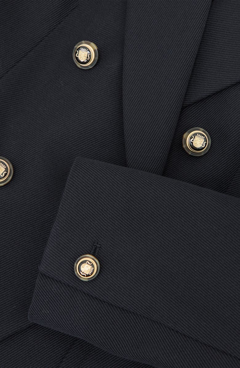 Reiss Gigi Double Breasted Cutaway Wool Blend Blazer, Alternate, color, Navy