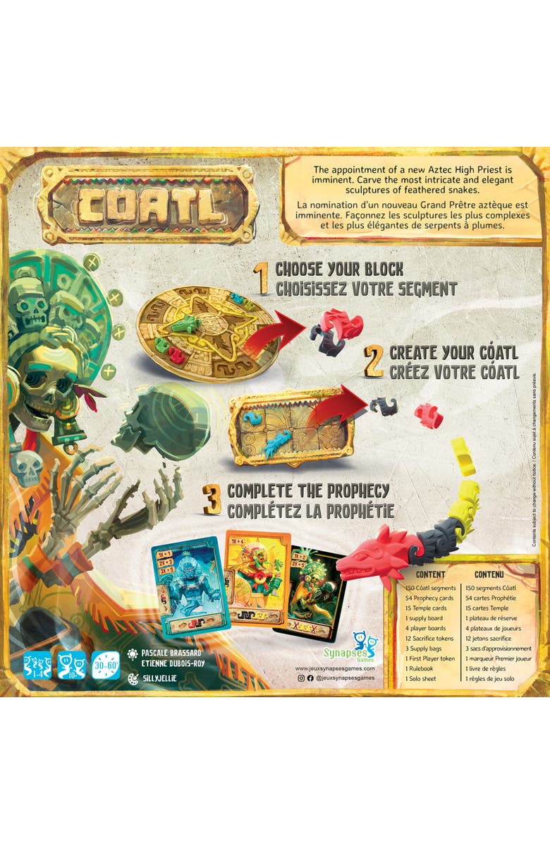 Synapses Games Coatl, Strategy Board Game, 1-4 Players, Alternate, color, Multicolored