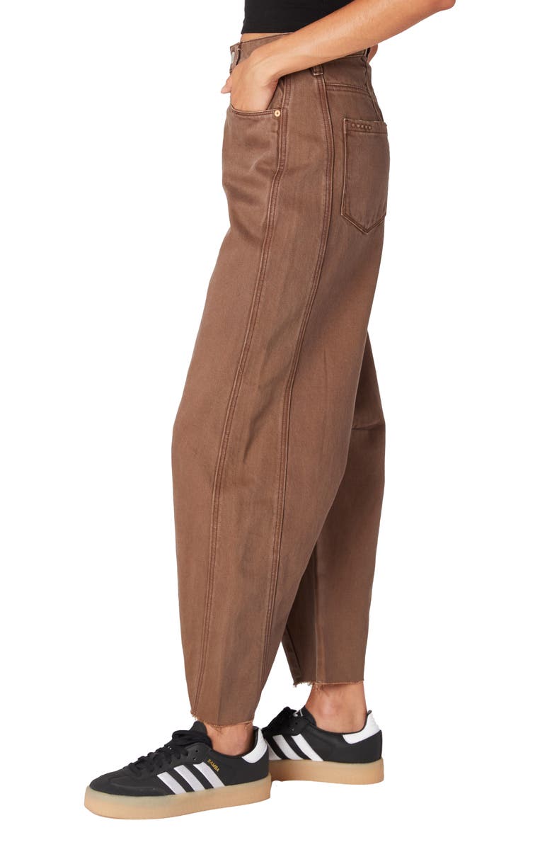 BLANKNYC Raw Hem Barrel Leg Jeans, Alternate, color, 