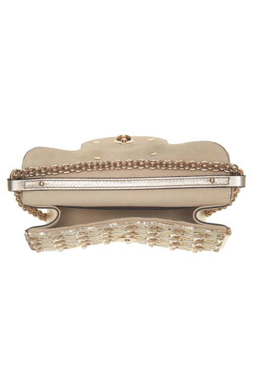 Valentino Garavani Small Locò Jeweled & Beaded Leather Shoulder Bag In Neutral