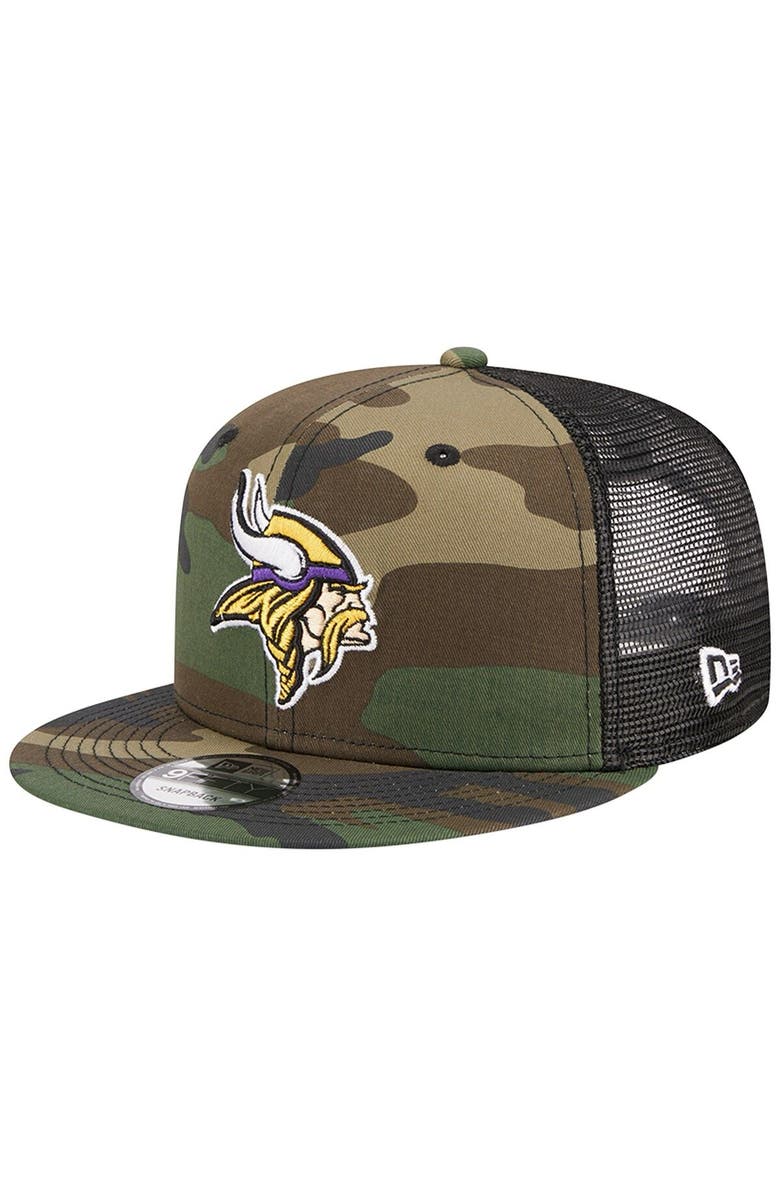 New Era Men's New Era Camo Minnesota Vikings Main Trucker 9FIFTY Snapback Hat, Main, color, Camo