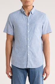 Original Penguin Stretch Linen Blend Short Sleeve Shirt