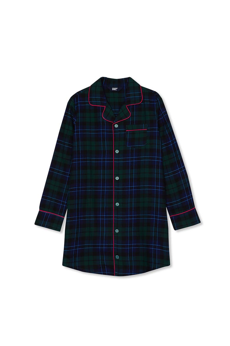 Girls Flannel Nightgown, Main, color, Liberty Blue/Pine Blackwatch