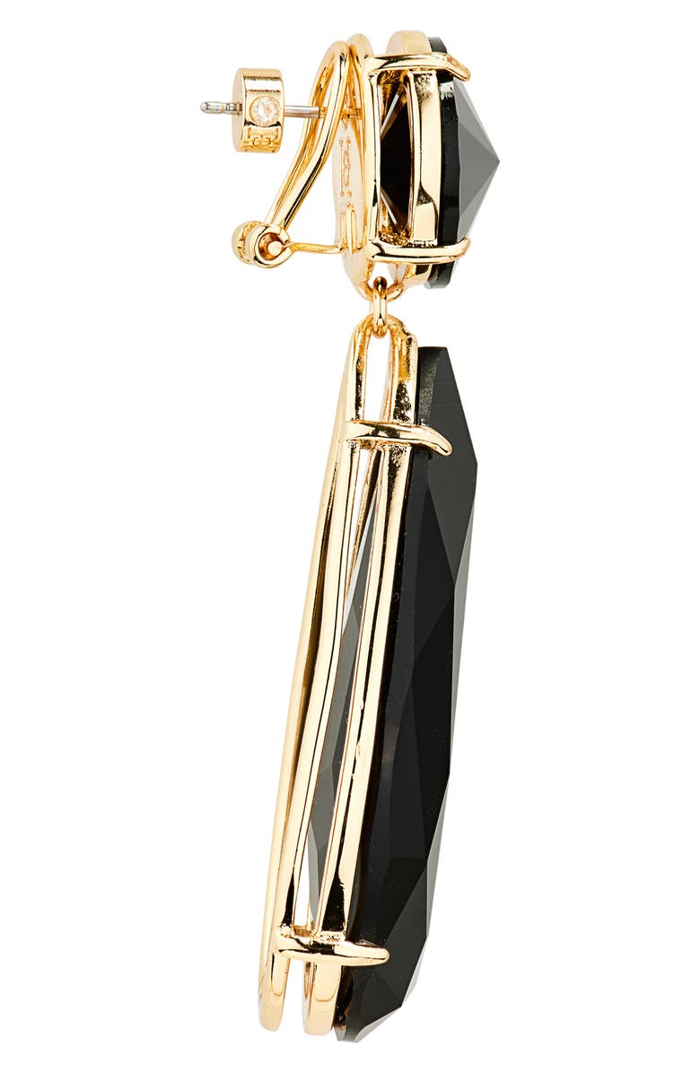 Carolina Herrera Large Teardrop Crystal Earrings, Alternate, color, Jet Black