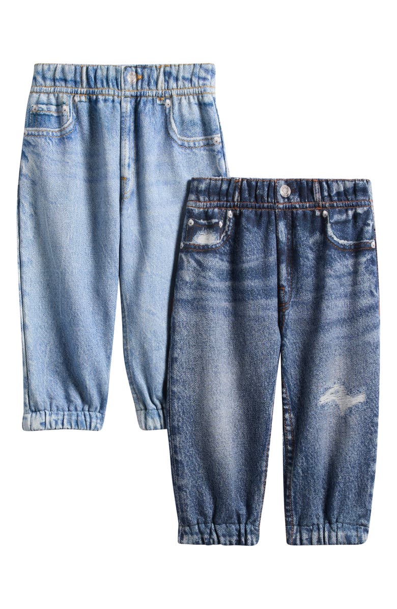 rag & bone Mini Miramar Assorted 2-Pack Cotton Terry Jogger Jeans, Main, color, Blue Multi