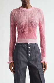 Cecilie Bahnsen CBcorali Sheer Knit Crop Top