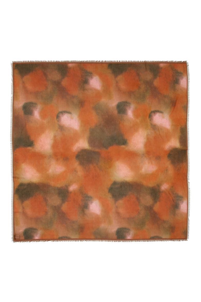 Pastel Blend Cotton & Silk Fringe Scarf, Main, color, COPPER MULTI