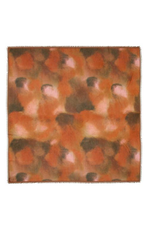 Lafayette 148 Mottled Square Cotton-silk Scarf In Copper Multi