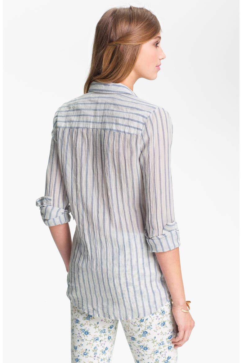 Button Up Shirt, Alternate, color, SPRINGTIME STRIPE GREY- MICRO