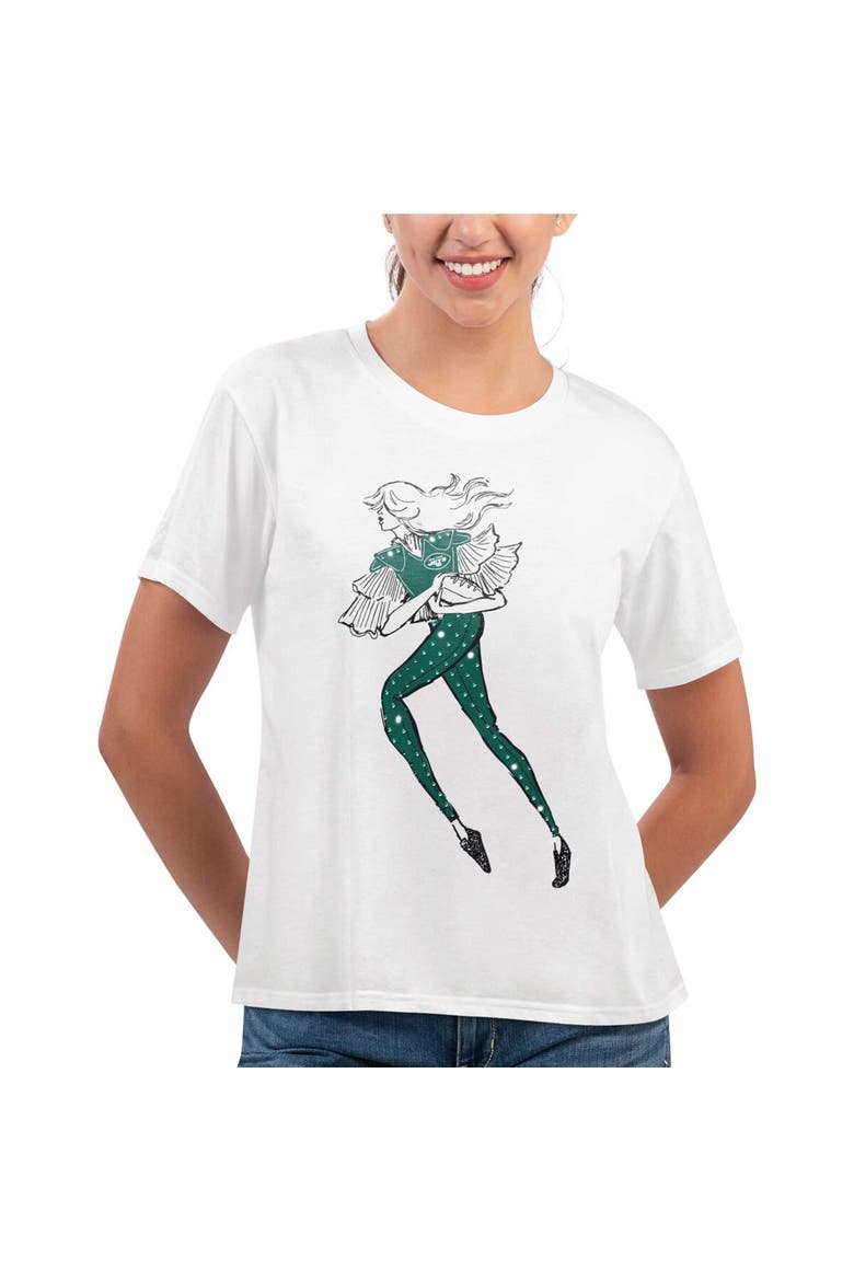 Women's G-III 4Her by Carl Banks White New York Jets Play The Ball T-Shirt, Alternate, color, White