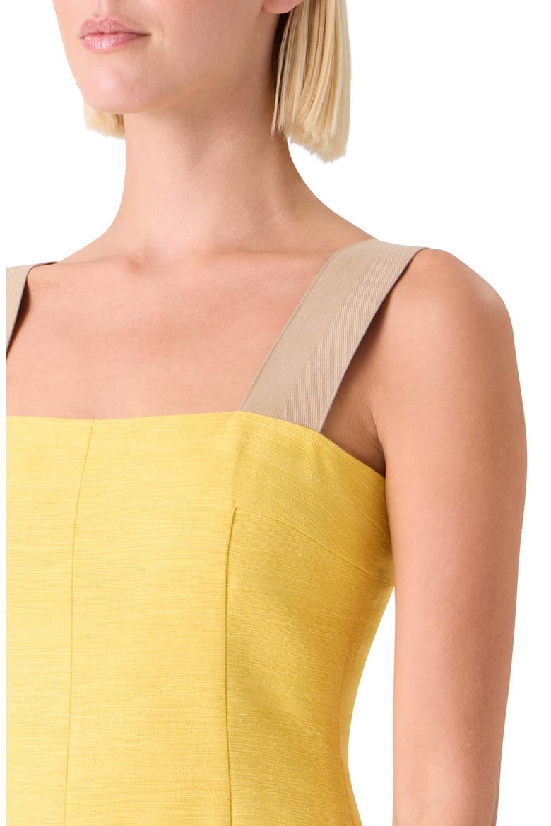 Silk & Cotton Shantung Sundress, Alternate, color, LEMON ZING