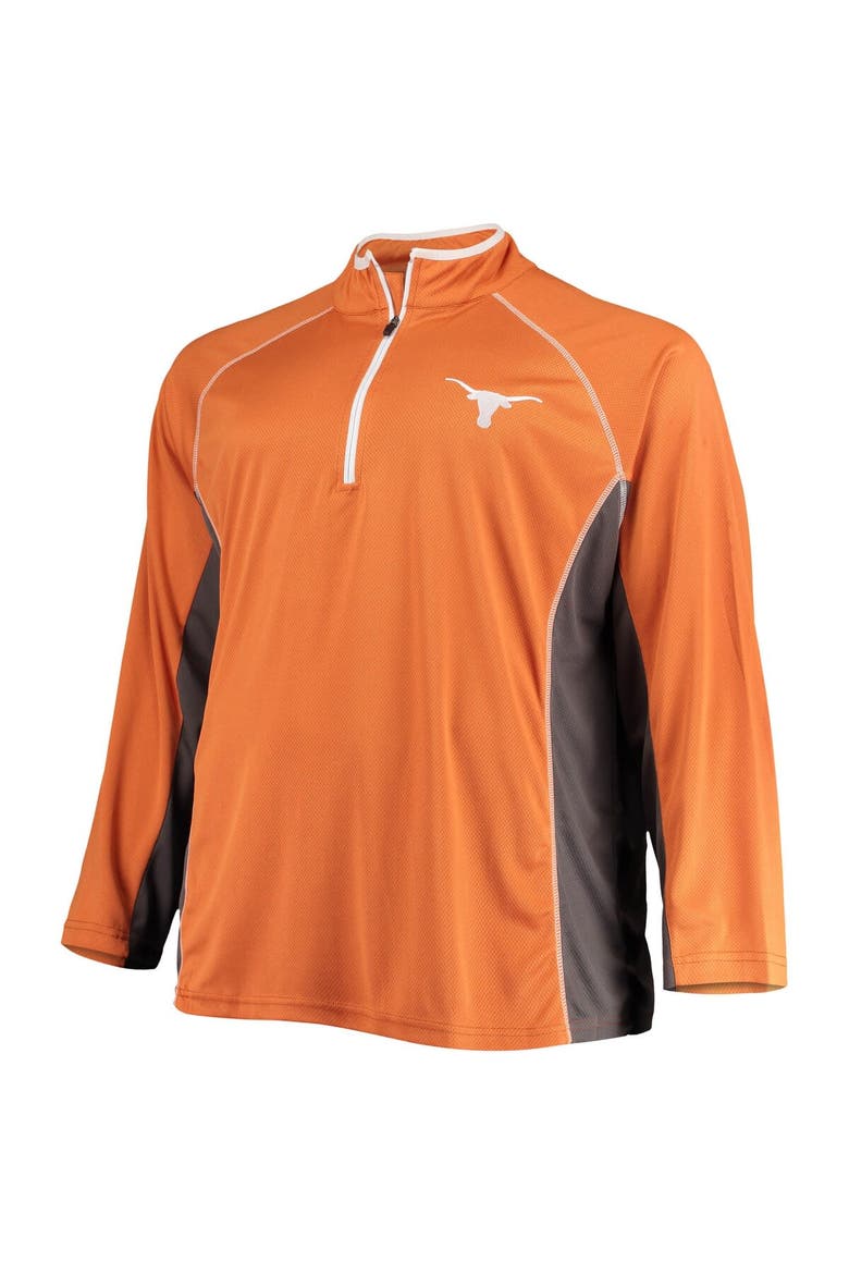 Men's Texas Orange Texas Longhorns Big & Tall Textured Raglan Quarter-Zip Jacket, Alternate, color, Burnt Orange