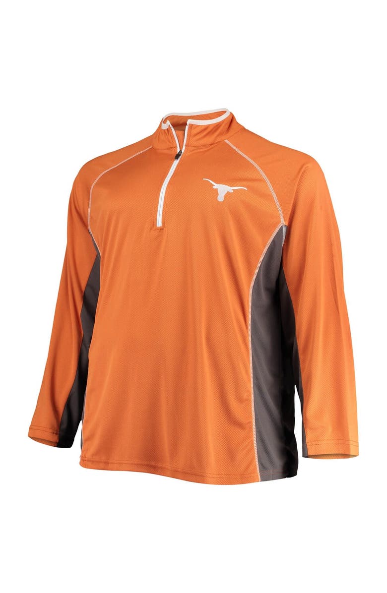 PROFILE Men's Texas Orange Texas Longhorns Big & Tall Textured Raglan Quarter-Zip Jacket, Alternate, color, 